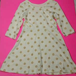 Cream with gold polka-dot dress sz 4/5